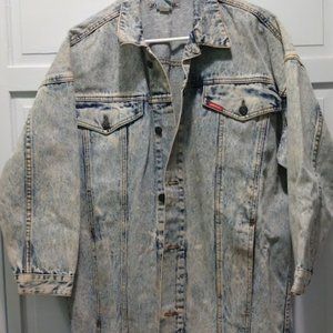 VINTAGE 80s/90s ACID WASH DENIM 3/4 Sleeve Jacket